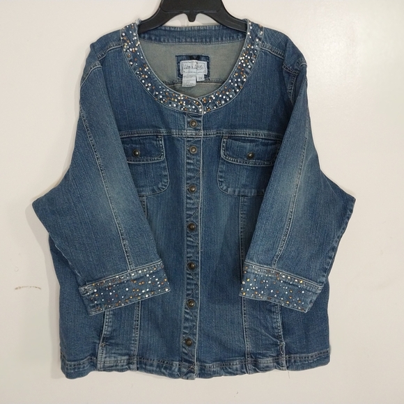Live a Little Jackets & Blazers - Live a Little Vintage Women's Blue Denim Jacket with Brass Button